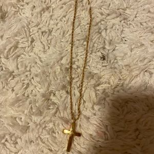 Gold cross chain necklace